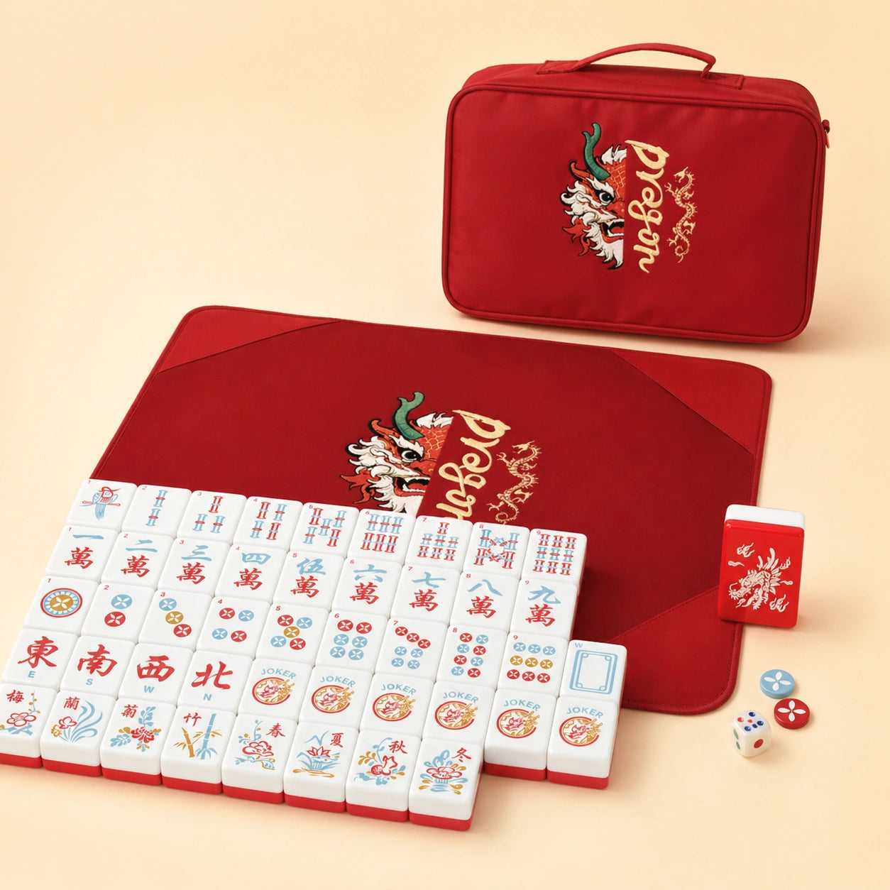 Dragon theme American Mahjong set